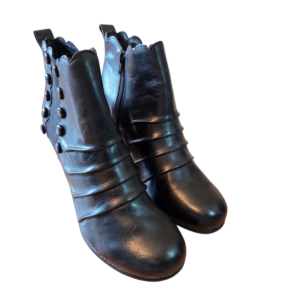 Miz Mooz Kesha Women's Leather Vintage Style Boho Ankle Black Boots Size 10 - Picture 10 of 15